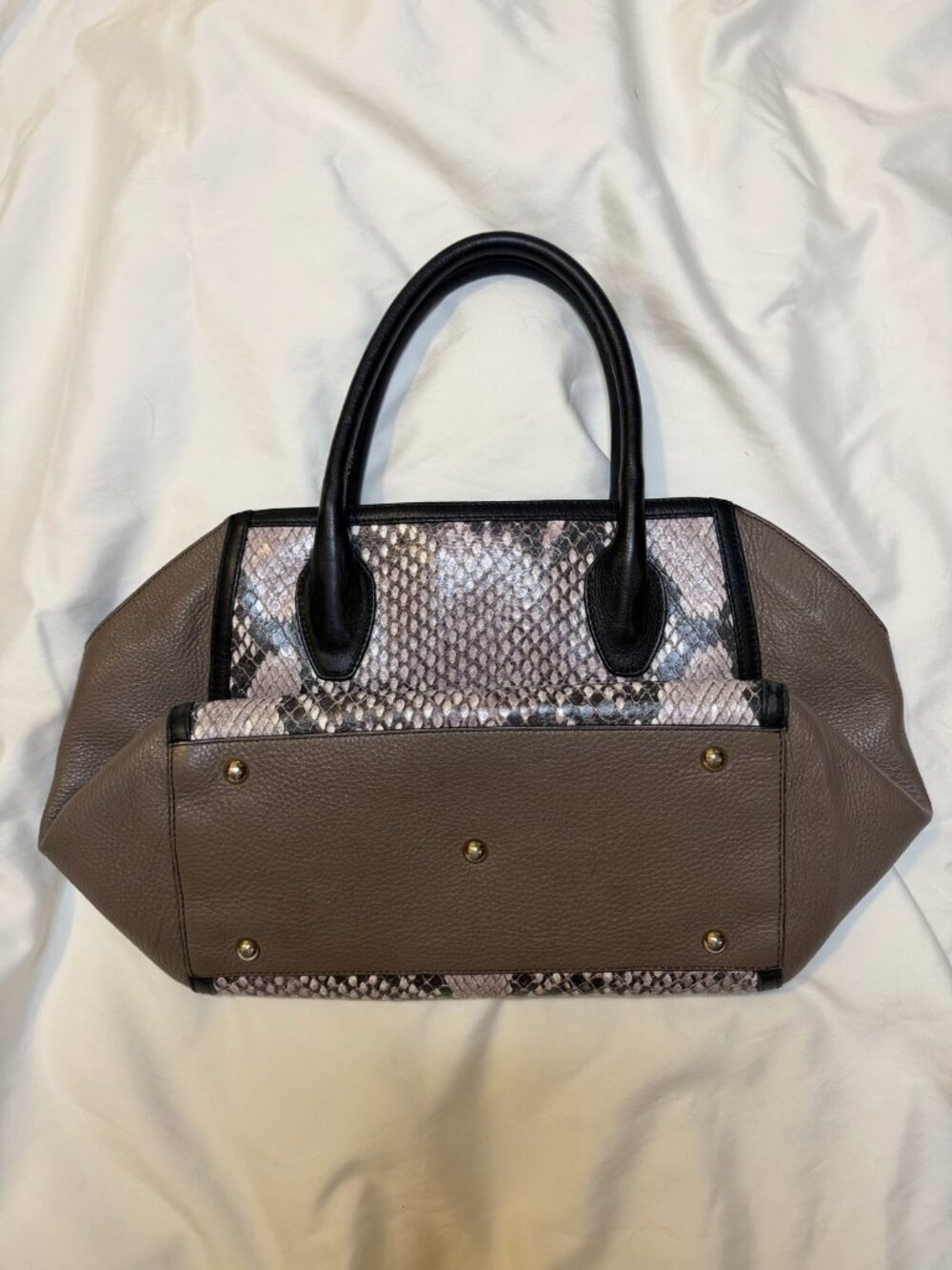Furla Python-Embossed Leather Satchel - Picture 3 of 7